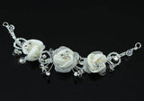 Bridal Flexible Ivory Satin Rose Hair Flowers XT1399