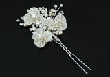 Bridal Ivory Fabric Pearl Handmade Hair Clip XT1400