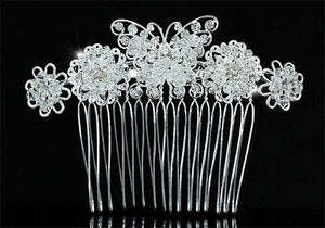 Handmade Bridal Butterfly Crystal Beads Hair Comb XT1408