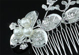 Bridal Flower White Faux Pearl Hair Comb XT1409