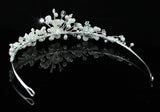 Bridal Handmade Ivory Pearl Flower Crystal Tiara XT1428