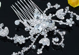 Bridal Flower Sparkling Crystal Hair Comb XT1455