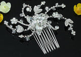 Bridal Flower Sparkling Crystal Hair Comb XT1455