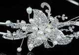 Bridal Ivory Pearl High Quality Clear Crystal Silver Plated Tiara XT1460