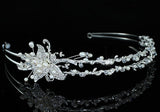 Bridal Ivory Pearl High Quality Clear Crystal Silver Plated Tiara XT1460
