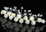 Bridal Handmade Ivory Rose Crystal Tiara XT1466