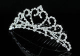 Bridal Wedding Heart Sparkling Crystal Flower Girl Mini Tiara Comb XT1481