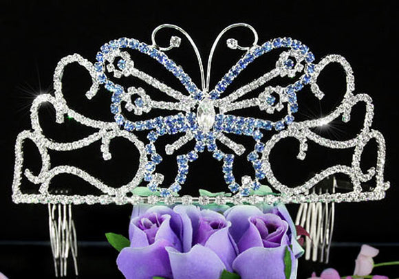 Bridal Wedding Pageant Beauty Contest Blue Butterfly 3