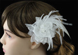 Bridal Wedding Fascinator Off White Feather Handmade Hair Flower XT1571