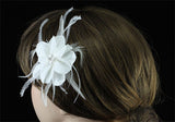 Bridal Wedding Fascinator Light Ivory Feather Handmade Hair Flower XT1573