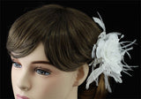 Bridal Wedding Fascinator Light Ivory Feather Handmade Hair Flower XT1575