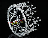 Bridal Wedding Heart Princess Crystal Full Circle Round Mini Tiara Crown XT1598