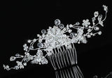 Bridal Wedding Flower Sparkling Long Flexible Hair Comb Slide XT1599