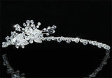 Bridal Wedding Prom Side Headpiece Flower Crystal Tiara XT1603