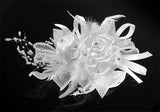 Bridal Wedding Fascinator White Feather Handmade Hair Flower XT1631