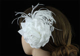 Bridal Wedding Fascinator White Feather Handmade Hair Flower XT1632