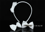 Bridal Flower Girl White Fabric Bow Headband Tiara and 2 X Hair Clips XT1651