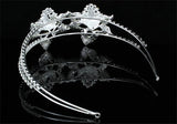 Bridal Wedding Side Headpiece Flower Silver Plated Tiara XT1664