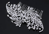 Bridal Wedding Art Deco Vintage Style Handmade Crystal Leaf Hair Comb XT1675