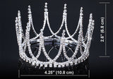 Bridal Pageant Crystal Medium Size Full Circle Round Tiara Crown XT1712