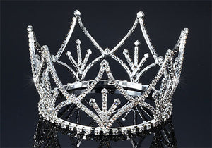 Bridal Pageant Crystal Medium Size Full Circle Round Tiara Crown XT1713