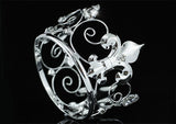 Flower Boy / Baby Fleur De Lis Silver Plated Full Circle Round Mini Crown XT1756