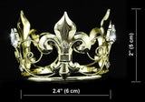 Flower Boy / Baby Fleur De Lis Gold Plated Full Circle Round Mini Crown XT1757