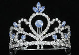 Flower Girl / Baby Crystal Full Circle Round Blue Mini Crown Tiara XT1774