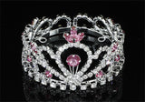 Flower Girl / Baby Crystal Full Circle Round Pink Mini Crown Tiara XT1775