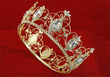 Men's Pageant Imperial Medieval Full Circle Tiara Crystal Men's Gold King Crown XT1784