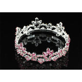 Bridal Flower Girl / Baby Round Full Circle Rhinestone Pink Mini Tiara Crown XT1787