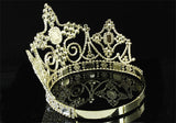 Men's Homecoming Pageant Gold King Crown Imperial Pageant Tall Tiara Full Circle Round Crystal XT1803