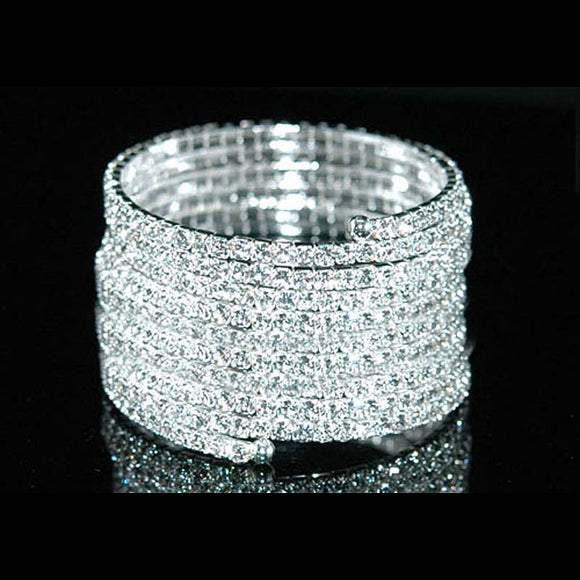 10 Row Crystal Rhinestone Bridal Wedding Bracelet / Armlet XA017