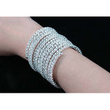 10 Row Crystal Rhinestone Bridal Wedding Bracelet / Armlet XA017