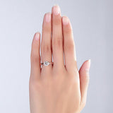 14K Rose Gold Bridal Wedding Engagement Ring 1.2 Ct Topaz 0.2 Ct Natural Diamond