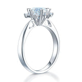 14K White Gold 1 Carat Forever One Moissanite Diamond Flower Wedding Engagement Ring