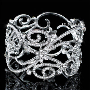 Bridal Wedding Pageant Party Art Deco Vintage Style Crystal Bangle XB083