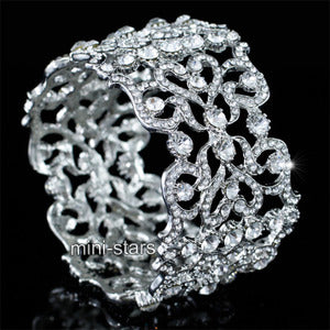 Bridal Wedding Pageant Party Art Deco Vintage Style Crystal Bangle XB084