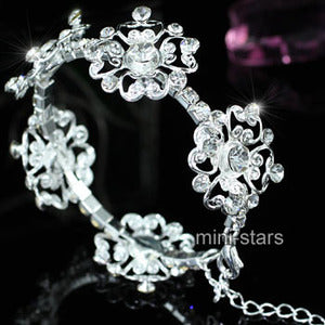 Bridal Flower Crystal Bangle Bracelet XB067