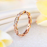 14K Rose Gold Wedding Band Ring 0.3Ct Natural Diamonds Art Deco Vintage Style