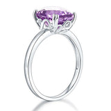 Fine 14K White Gold Wedding Promise Anniversary Engagement Ring Purple Amethyst