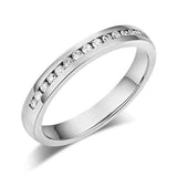 14K Solid White Gold Wedding Band Half Eternity Ring 0.17 Ct Diamonds 