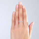 14K White Gold Wedding Band Ring 0.3Ct Natural Diamonds Art Deco Vintage Style