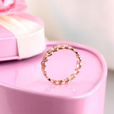14K Rose Gold Heart Wedding Band Women Ring 0.07 Ct Diamond 585 Fine Jewelry