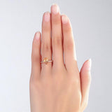 14K Rose Gold Wedding Engagement Solitaire Ring 1.6 Ct Pear Citrine