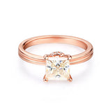 14K Rose Gold 1 Carat Forever One Moissanite Diamond Wedding Engagement Ring