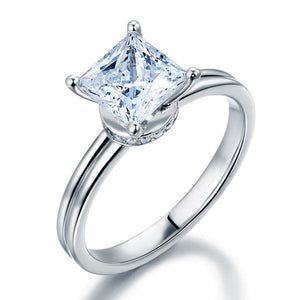 14K White Gold 1 Carat Forever One Moissanite Diamond Wedding Engagement Ring