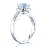 14K White Gold 1 Carat Forever One Moissanite Diamond Halo Wedding Engagement Ring