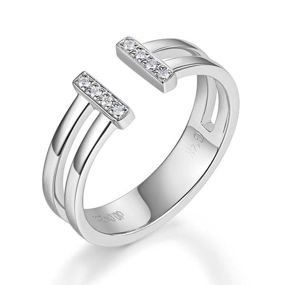 14K White Gold 585 Wedding Band Anniversary Ring 0.04 Ct Diamond Fine Jewelry