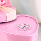 14K White Gold Heart Wedding Band Bridal Ring 0.02 Ct Diamond 585 Fine Jewelry